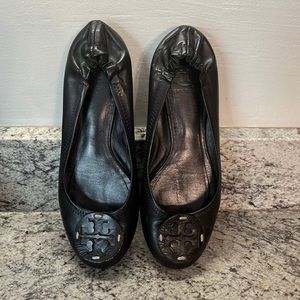 Tory Burch Black Leather Flats Size 7M